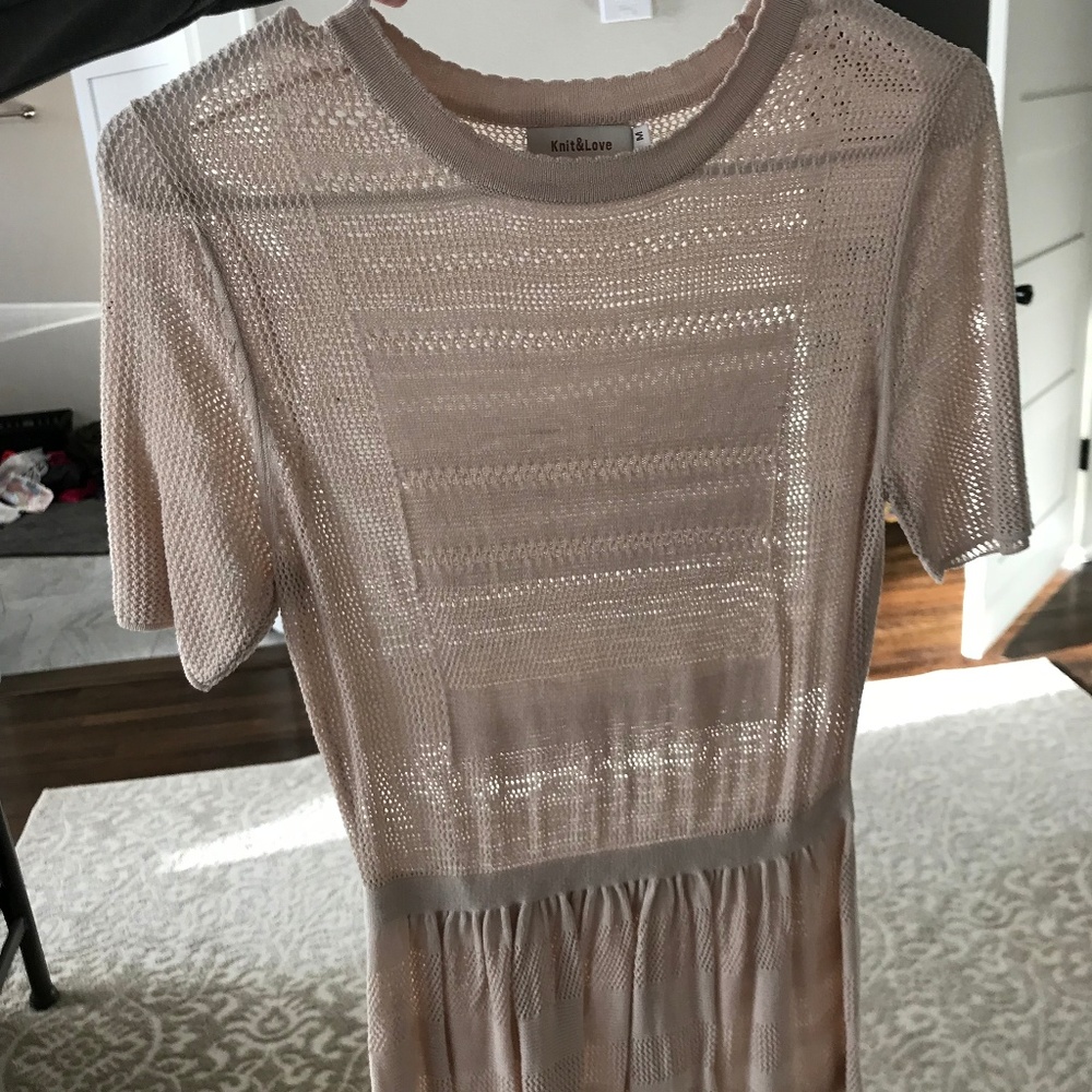 Sheer Beige peplum shirt